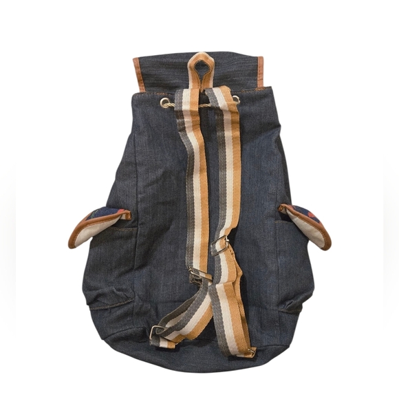 NWOT Handmade Owl Design  Backpack - Blue and Brown - Picture 5 of 10